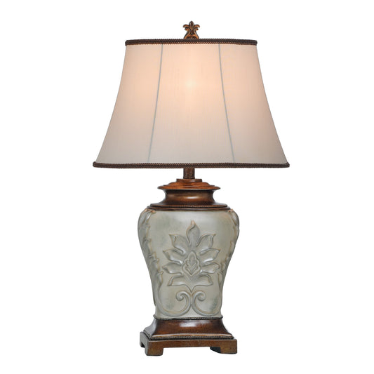Table Lamp - Cream, Off-White With Antique Gold Accent Finish
